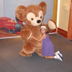 Disney Bear getting a big hug